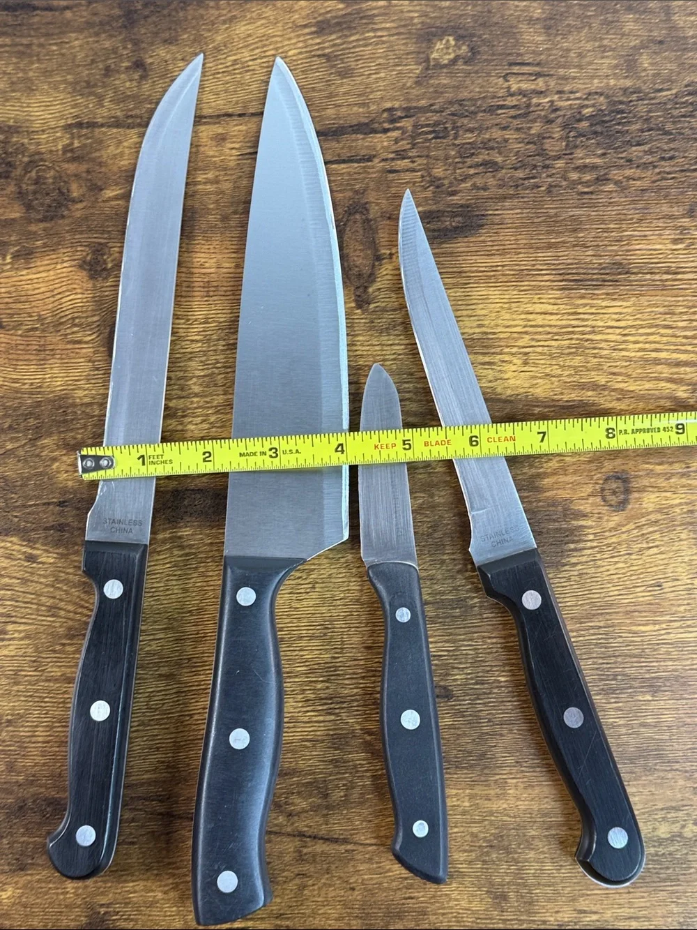Professional Black-Handle Kitchen Knife Set – Precision Cutting Blades